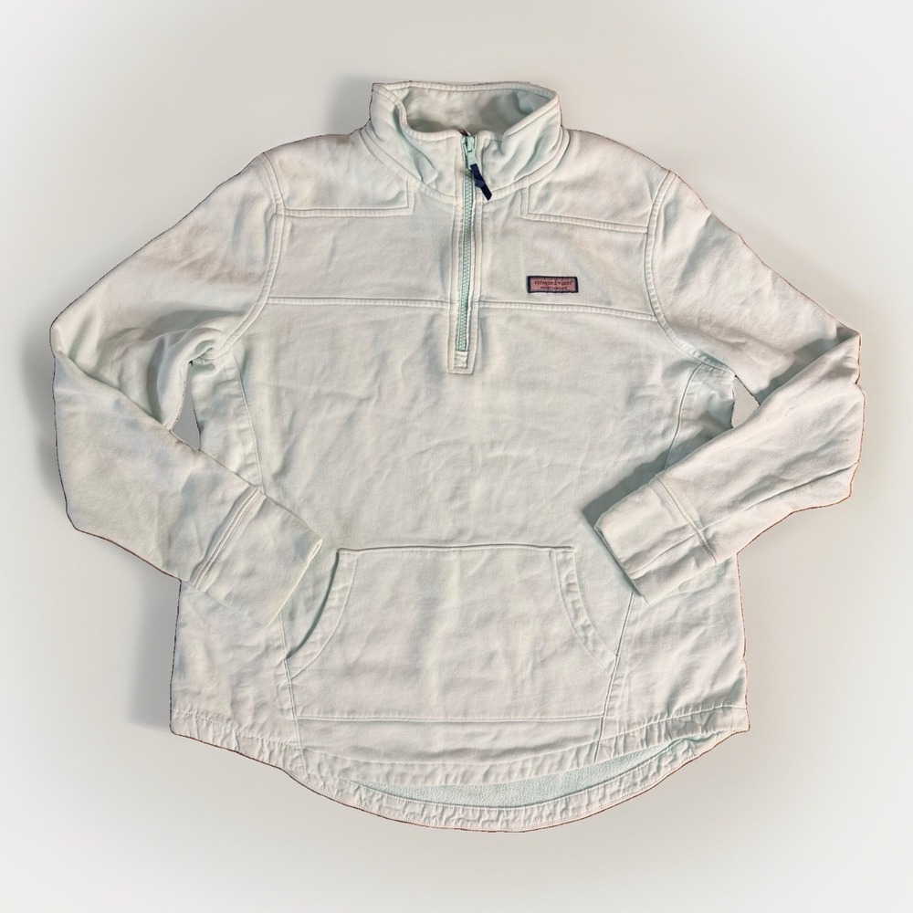 Vineyard Vines women's 1/4-zip pullover sweatshirt Seafoam/ Light Mint, Size M